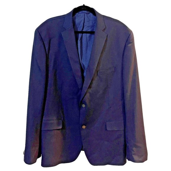 Michael Kors Men's 48L 2-Button Blazer Jacket Sport Coat Navy Blue Notch Collar
